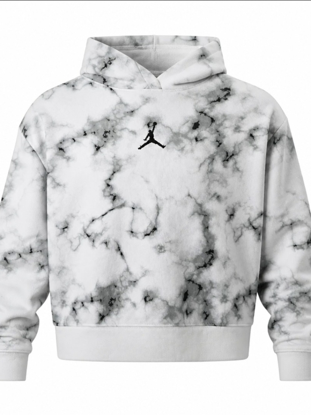 Jordan Jumpman Youth Hoodie L 12-13 White Gray Marble Tie Dye Sweatshirt
